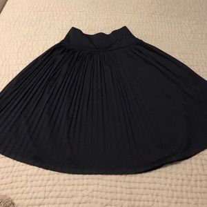 Navy Blue Pleated Skirt